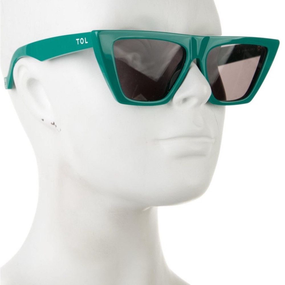TOL Handmade in Italy Green Cat-Eye Sunglasses